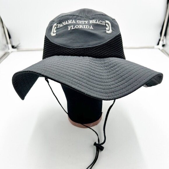 Panama City Beach Bucket Boonie Chin Strap Hat 100% Nylon Size 7 - Picture 1 of 8